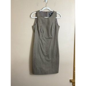 Worth Womens Sheath Dress Sz 6 Brown Embellished Minimalist Party Office Wedding